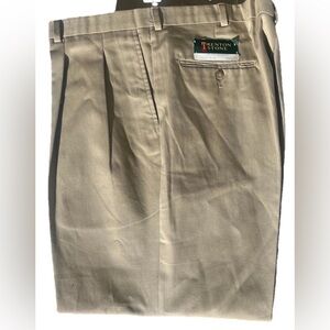 BRAND NEW Mens Slacks 38x32 Tan 1990s Vintage Old Stock Made in USA
